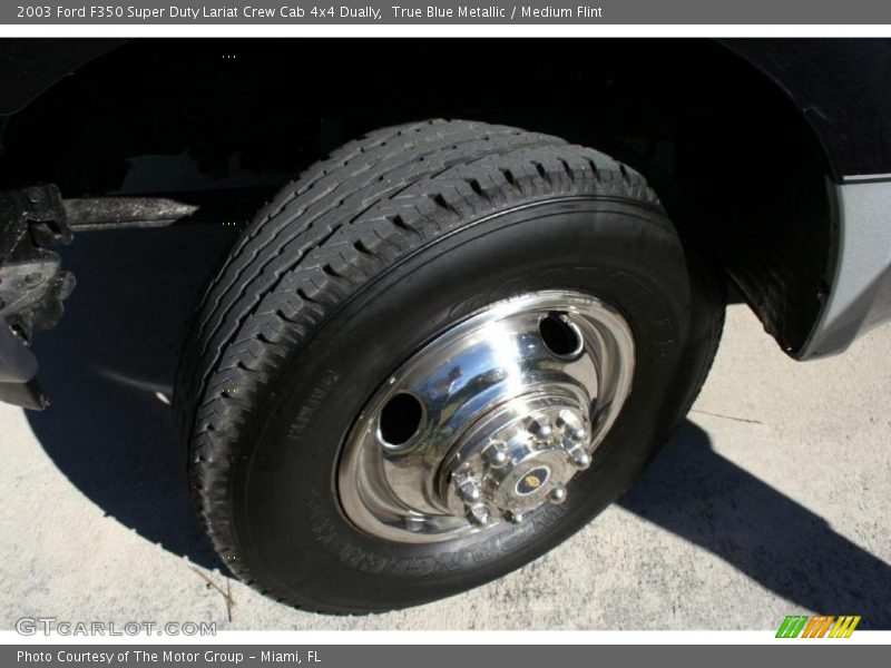 True Blue Metallic / Medium Flint 2003 Ford F350 Super Duty Lariat Crew Cab 4x4 Dually