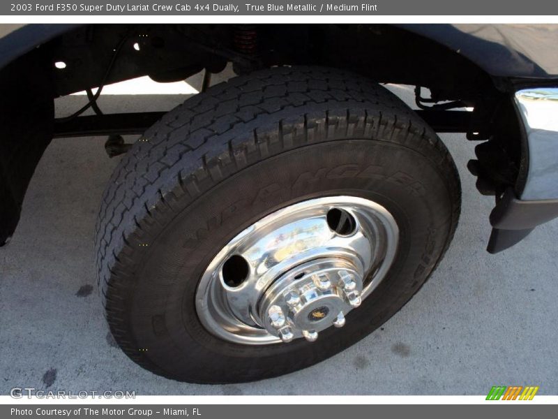 True Blue Metallic / Medium Flint 2003 Ford F350 Super Duty Lariat Crew Cab 4x4 Dually