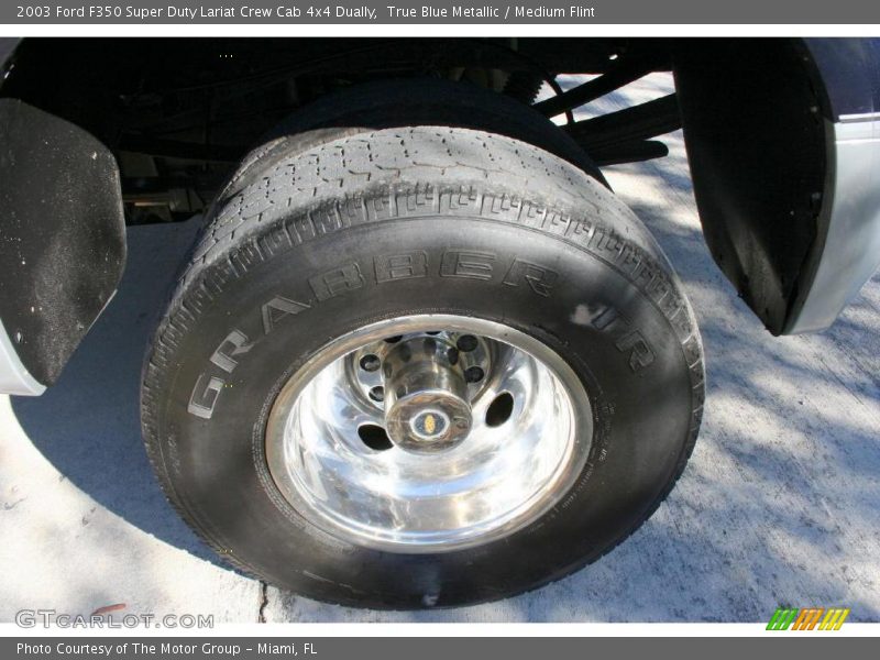 True Blue Metallic / Medium Flint 2003 Ford F350 Super Duty Lariat Crew Cab 4x4 Dually