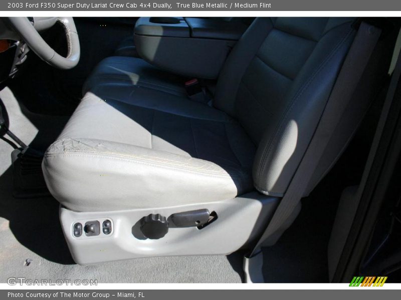 True Blue Metallic / Medium Flint 2003 Ford F350 Super Duty Lariat Crew Cab 4x4 Dually