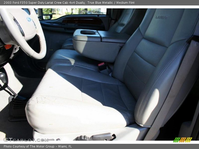 True Blue Metallic / Medium Flint 2003 Ford F350 Super Duty Lariat Crew Cab 4x4 Dually