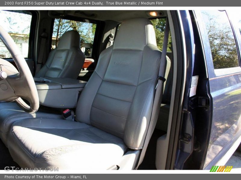 True Blue Metallic / Medium Flint 2003 Ford F350 Super Duty Lariat Crew Cab 4x4 Dually