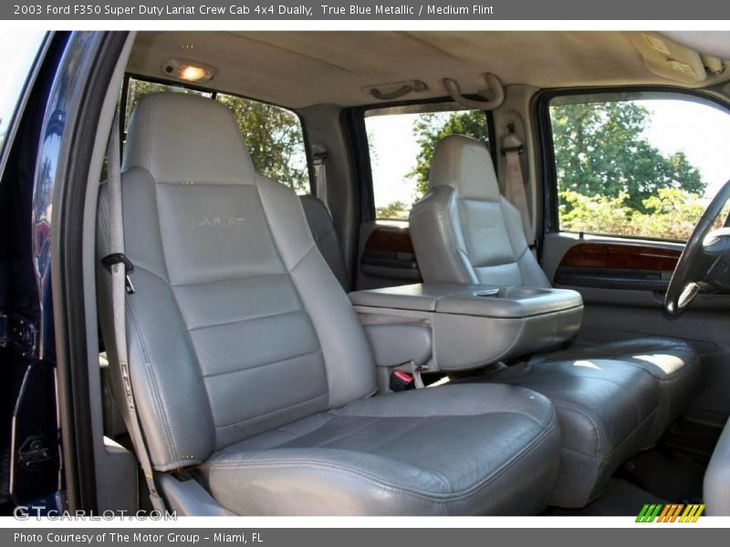 True Blue Metallic / Medium Flint 2003 Ford F350 Super Duty Lariat Crew Cab 4x4 Dually