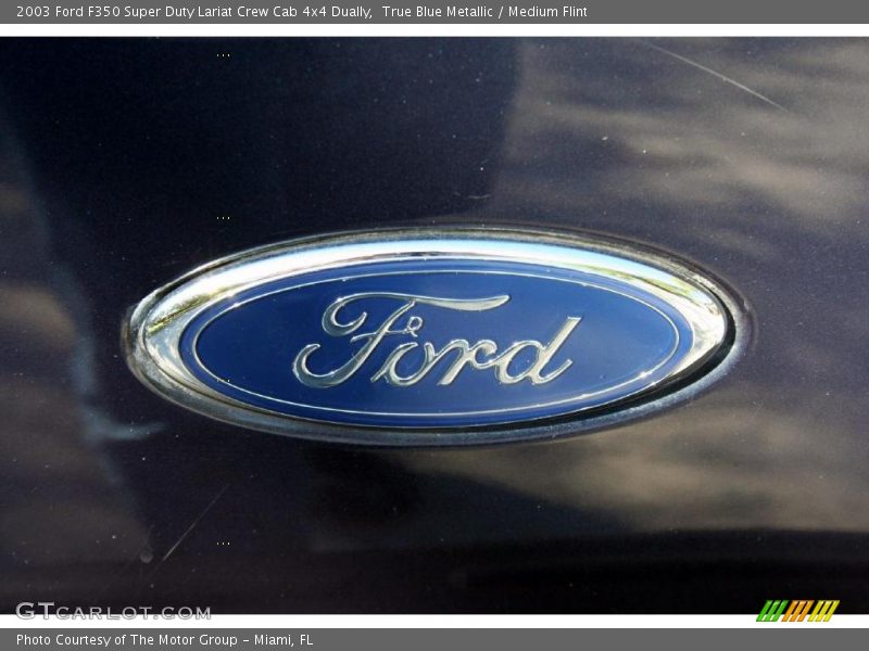 True Blue Metallic / Medium Flint 2003 Ford F350 Super Duty Lariat Crew Cab 4x4 Dually