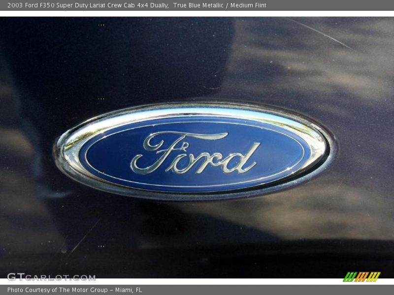 True Blue Metallic / Medium Flint 2003 Ford F350 Super Duty Lariat Crew Cab 4x4 Dually