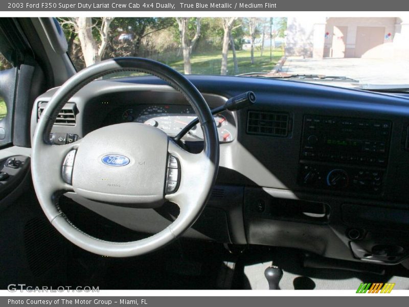 True Blue Metallic / Medium Flint 2003 Ford F350 Super Duty Lariat Crew Cab 4x4 Dually