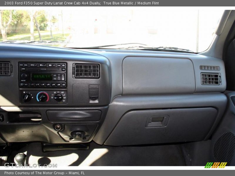True Blue Metallic / Medium Flint 2003 Ford F350 Super Duty Lariat Crew Cab 4x4 Dually
