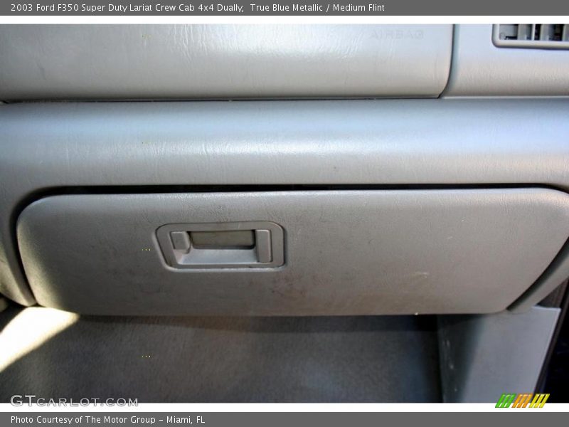 True Blue Metallic / Medium Flint 2003 Ford F350 Super Duty Lariat Crew Cab 4x4 Dually