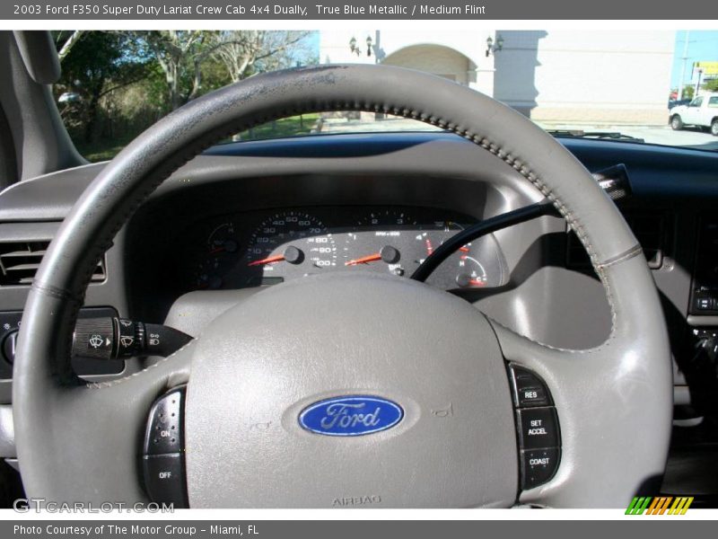 True Blue Metallic / Medium Flint 2003 Ford F350 Super Duty Lariat Crew Cab 4x4 Dually