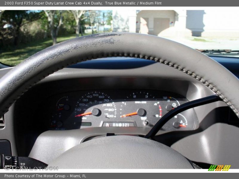 True Blue Metallic / Medium Flint 2003 Ford F350 Super Duty Lariat Crew Cab 4x4 Dually
