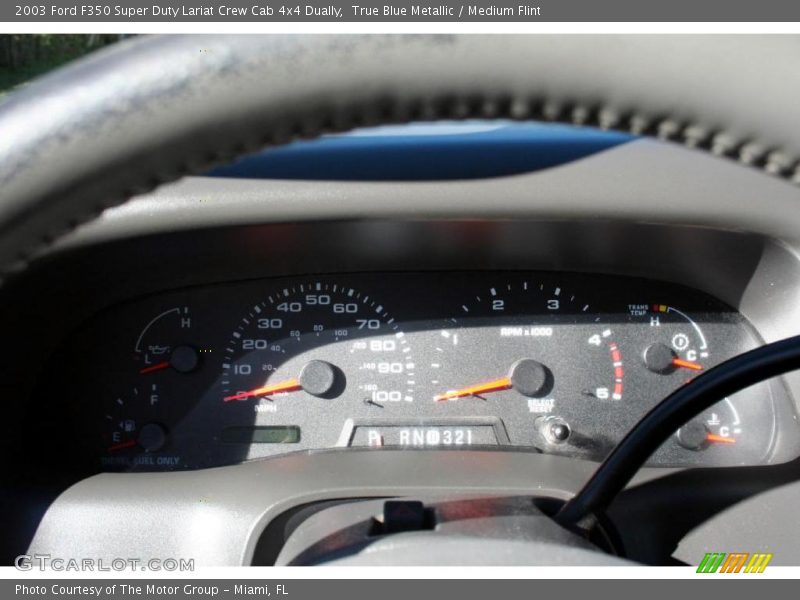 True Blue Metallic / Medium Flint 2003 Ford F350 Super Duty Lariat Crew Cab 4x4 Dually