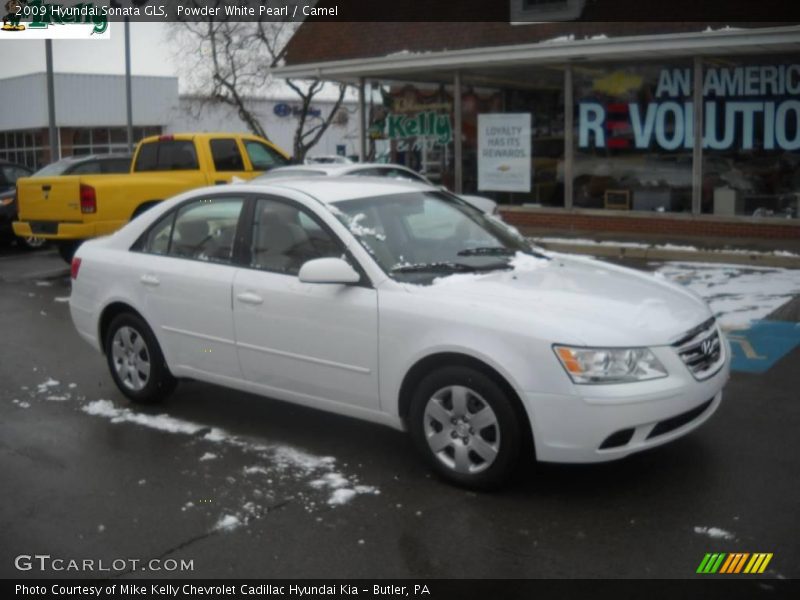 Powder White Pearl / Camel 2009 Hyundai Sonata GLS