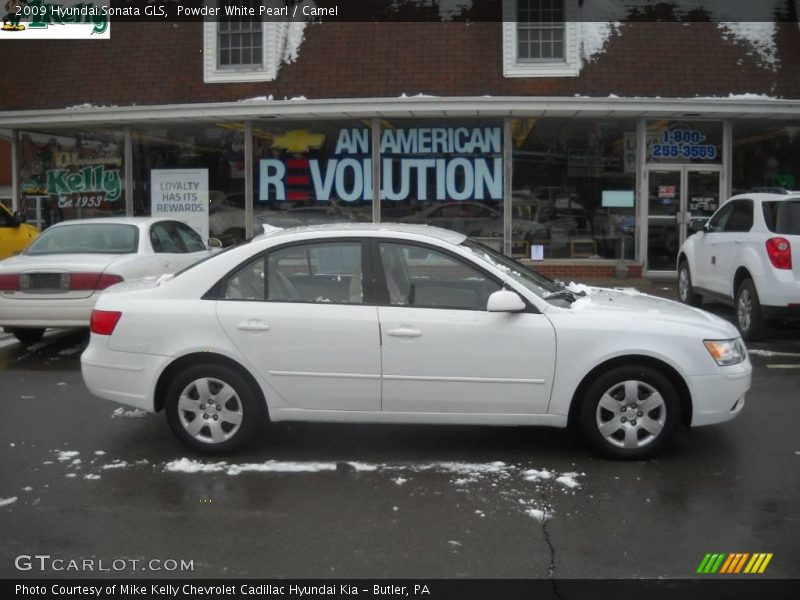Powder White Pearl / Camel 2009 Hyundai Sonata GLS
