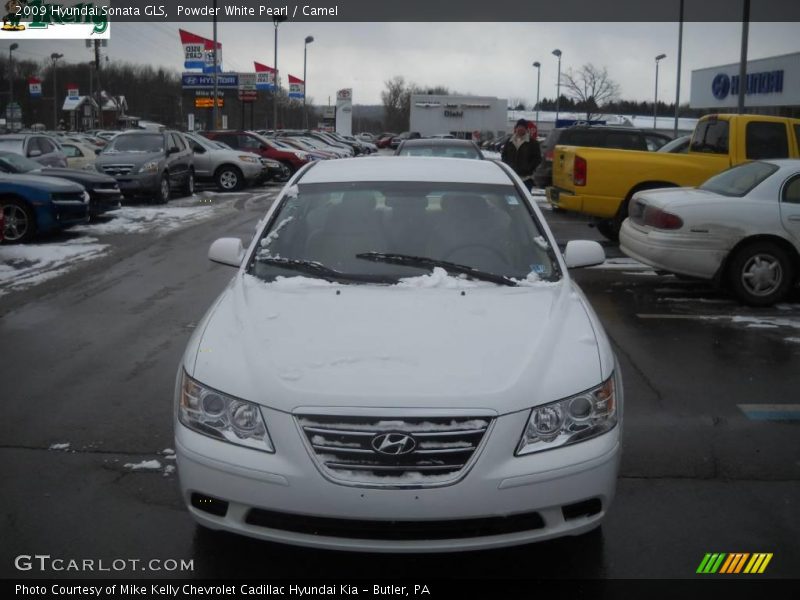 Powder White Pearl / Camel 2009 Hyundai Sonata GLS