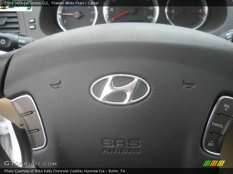Powder White Pearl / Camel 2009 Hyundai Sonata GLS