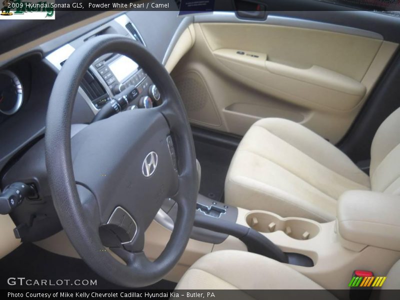 Powder White Pearl / Camel 2009 Hyundai Sonata GLS