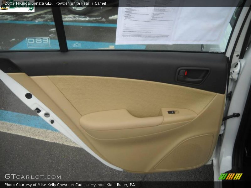 Powder White Pearl / Camel 2009 Hyundai Sonata GLS