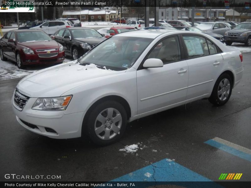 Powder White Pearl / Camel 2009 Hyundai Sonata GLS