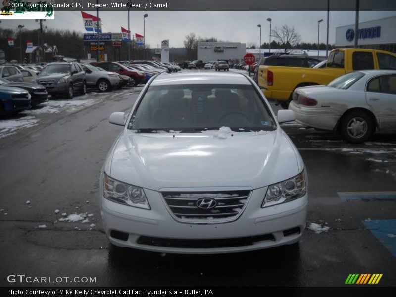 Powder White Pearl / Camel 2009 Hyundai Sonata GLS