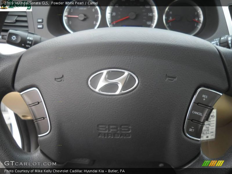 Powder White Pearl / Camel 2009 Hyundai Sonata GLS