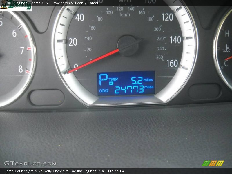 Powder White Pearl / Camel 2009 Hyundai Sonata GLS