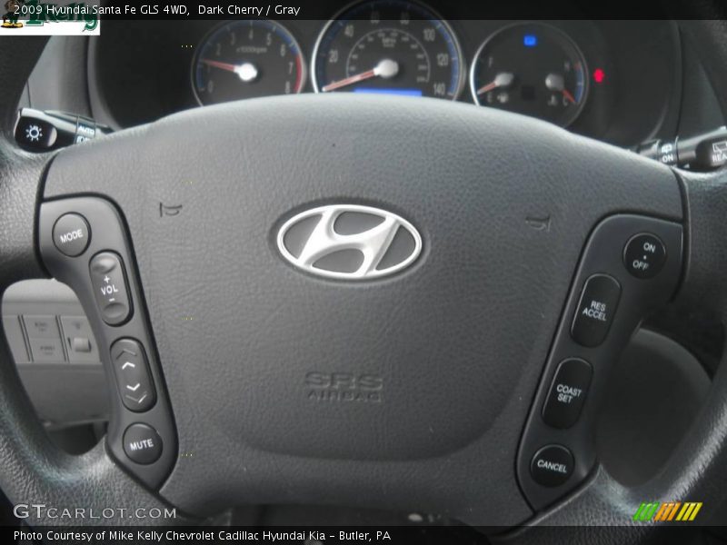 Dark Cherry / Gray 2009 Hyundai Santa Fe GLS 4WD