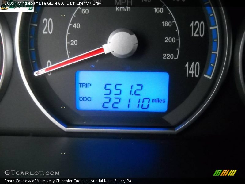 Dark Cherry / Gray 2009 Hyundai Santa Fe GLS 4WD
