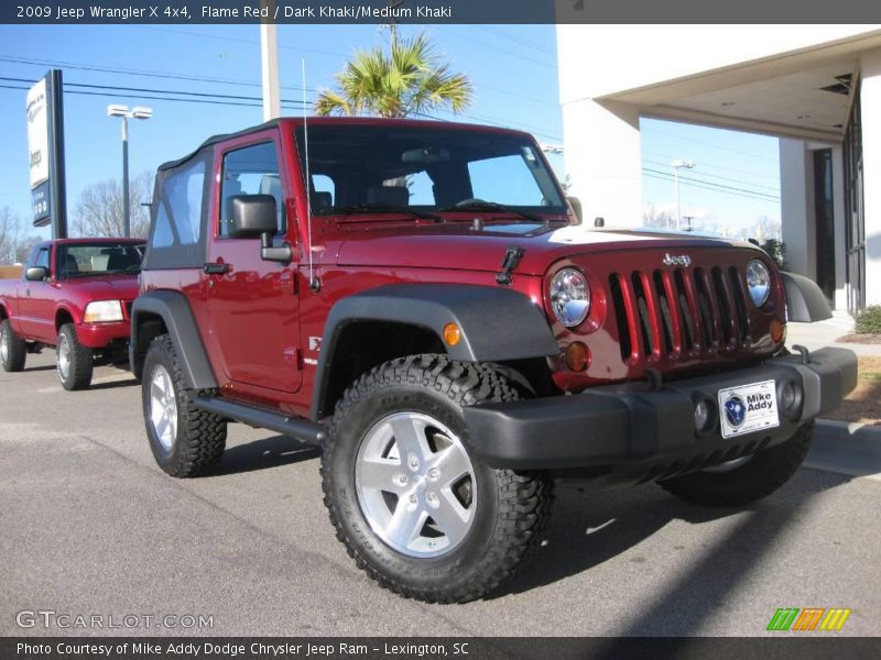 Flame Red / Dark Khaki/Medium Khaki 2009 Jeep Wrangler X 4x4