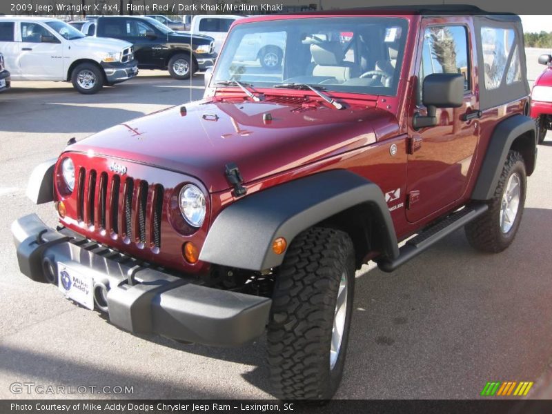 Flame Red / Dark Khaki/Medium Khaki 2009 Jeep Wrangler X 4x4
