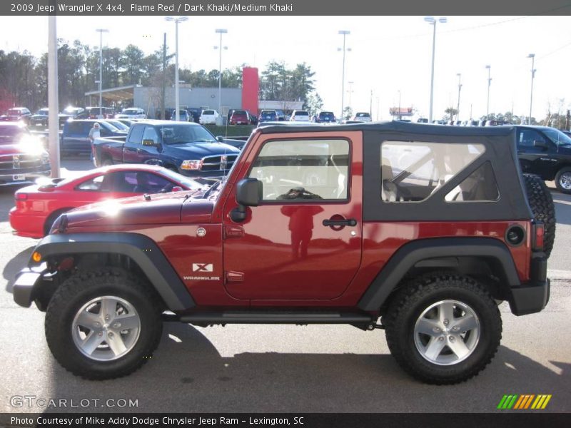 Flame Red / Dark Khaki/Medium Khaki 2009 Jeep Wrangler X 4x4