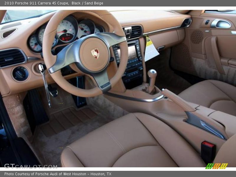 Black / Sand Beige 2010 Porsche 911 Carrera 4S Coupe