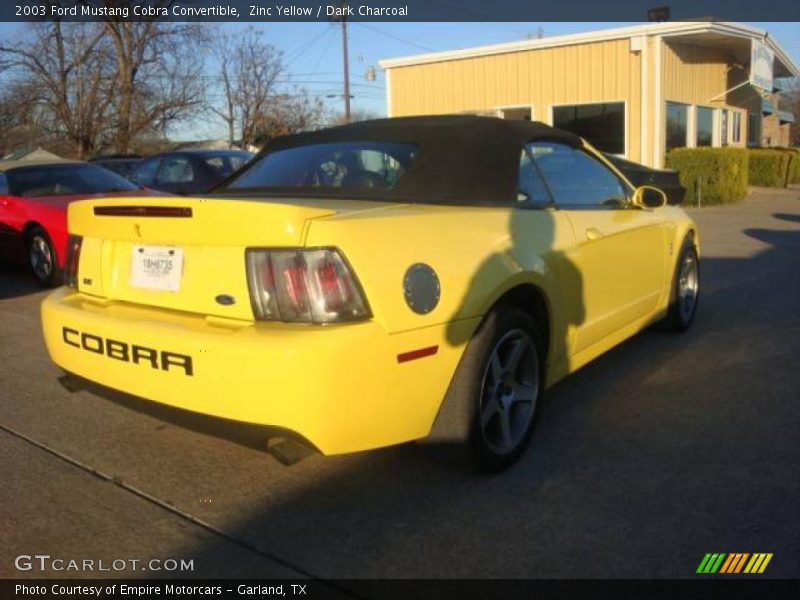 Zinc Yellow / Dark Charcoal 2003 Ford Mustang Cobra Convertible