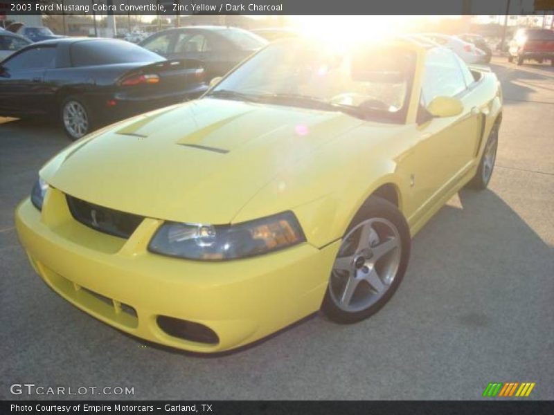 Zinc Yellow / Dark Charcoal 2003 Ford Mustang Cobra Convertible