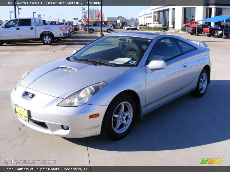 Liquid Silver Metallic / Black/Blue 2000 Toyota Celica GT