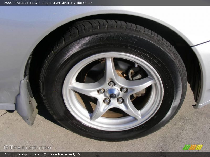 Liquid Silver Metallic / Black/Blue 2000 Toyota Celica GT