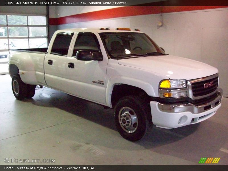 Summit White / Pewter 2005 GMC Sierra 3500 SLT Crew Cab 4x4 Dually