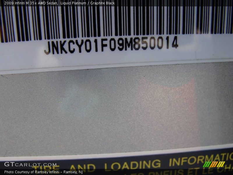 Liquid Platinum / Graphite Black 2009 Infiniti M 35x AWD Sedan