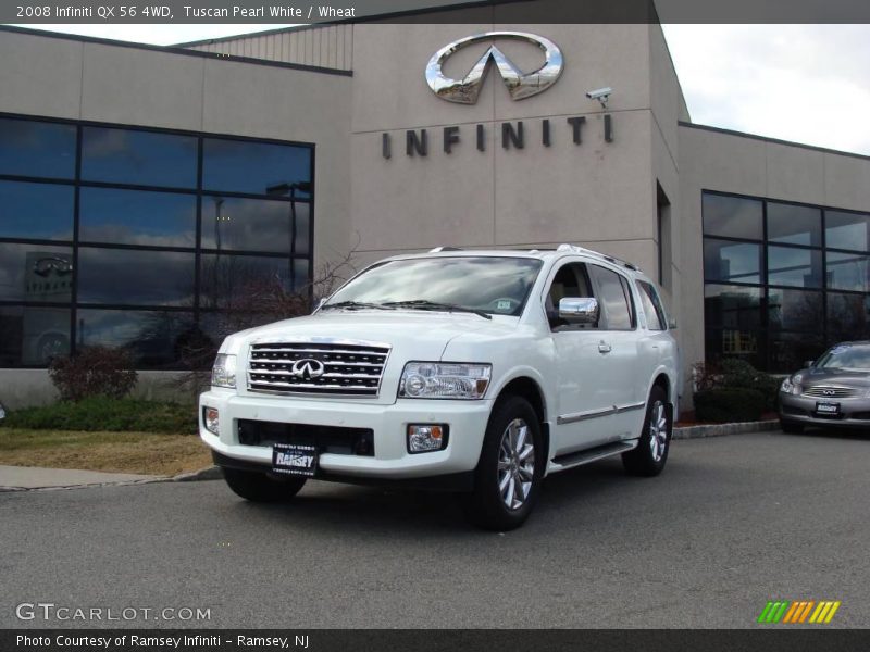 Tuscan Pearl White / Wheat 2008 Infiniti QX 56 4WD