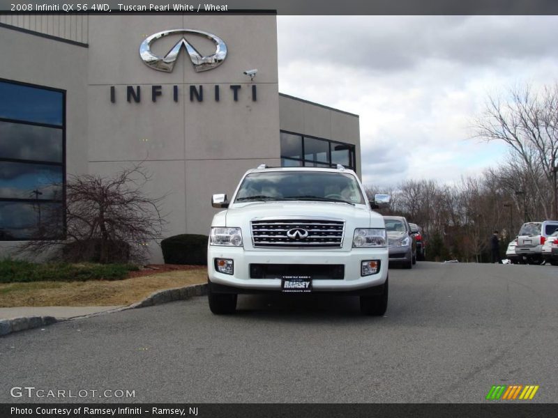 Tuscan Pearl White / Wheat 2008 Infiniti QX 56 4WD