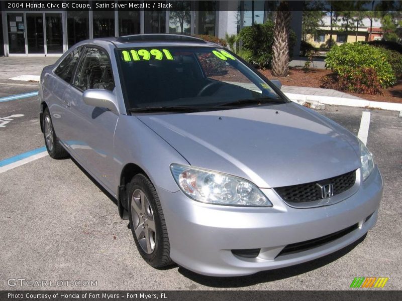 Satin Silver Metallic / Black 2004 Honda Civic EX Coupe