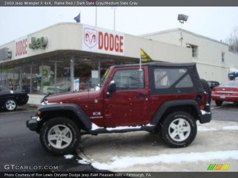 Flame Red / Dark Slate Gray/Medium Slate Gray 2009 Jeep Wrangler X 4x4