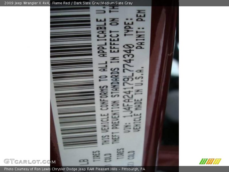 Flame Red / Dark Slate Gray/Medium Slate Gray 2009 Jeep Wrangler X 4x4