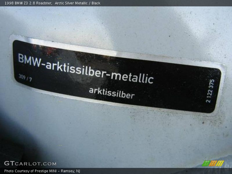 Arctic Silver Metallic / Black 1998 BMW Z3 2.8 Roadster