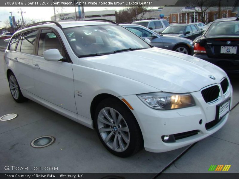 Alpine White / Saddle Brown Dakota Leather 2009 BMW 3 Series 328xi Sport Wagon