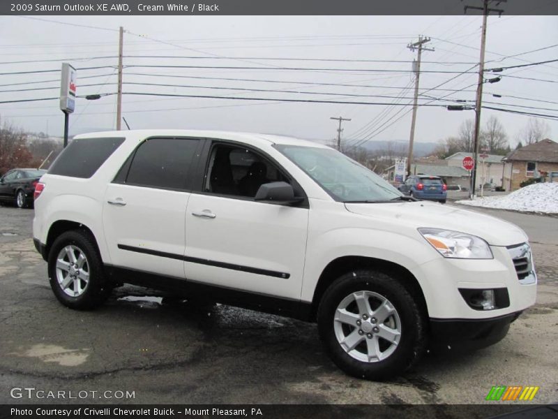 Cream White / Black 2009 Saturn Outlook XE AWD