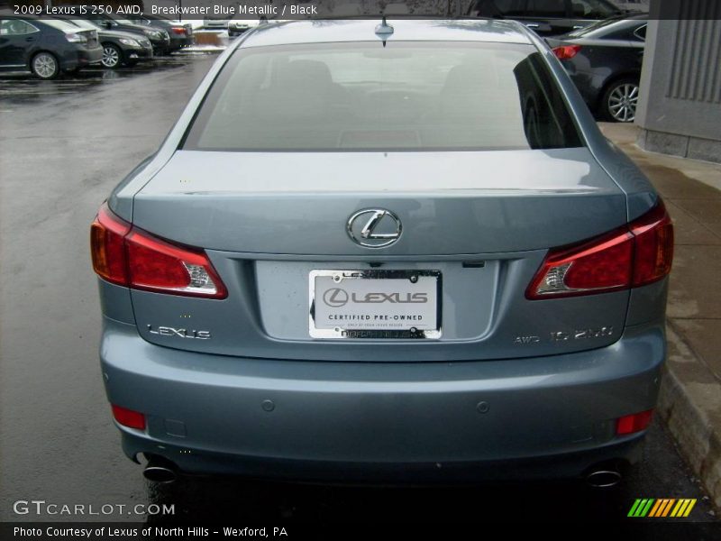 Breakwater Blue Metallic / Black 2009 Lexus IS 250 AWD