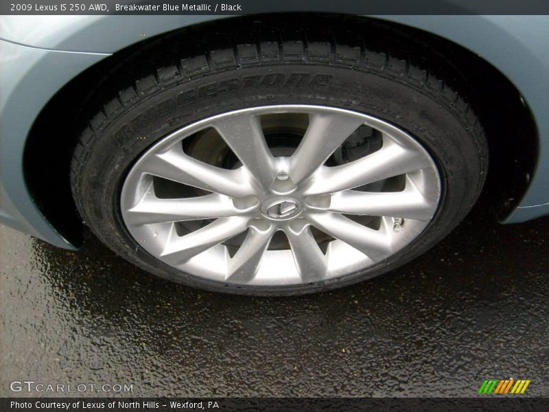 Breakwater Blue Metallic / Black 2009 Lexus IS 250 AWD