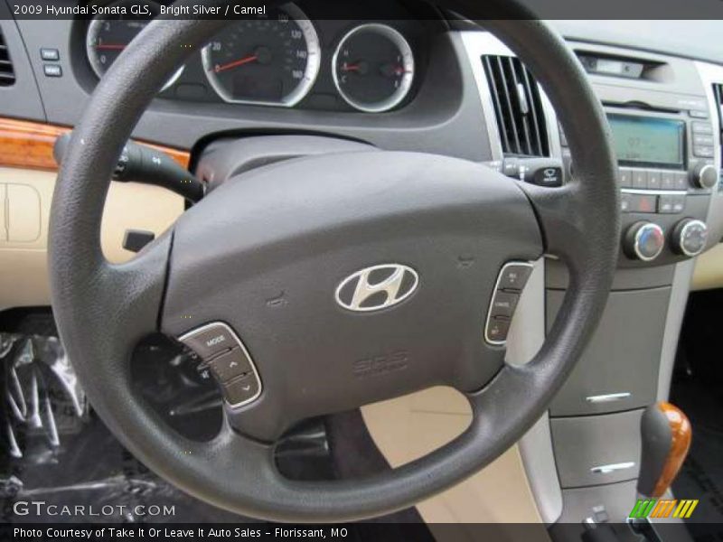 Bright Silver / Camel 2009 Hyundai Sonata GLS