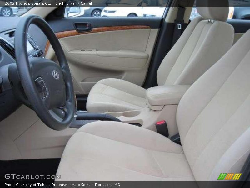 Bright Silver / Camel 2009 Hyundai Sonata GLS