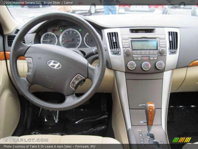 Bright Silver / Camel 2009 Hyundai Sonata GLS
